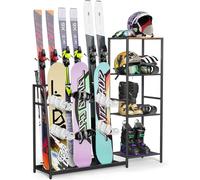 Emfogoo Supporto per sci, supporto indipendente per sci per la garage, supporto a terra in acciaio resistente, organizer per sci per la garage o la cantina (stile base)