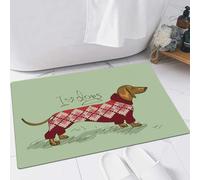 EMFSLA Tappeto Bagno,Tappetino Antiscivolo per Il Bagno,Cane bassotto vestito con abiti lavorati a maglia,Soffice Tappeto da Bagno in Microfibra,Assorbente,60x90 CM