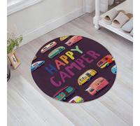 EMFSLA Tappeto Bagno,Tappetino Antiscivolo per Il Bagno,Carta camper felice. Stampa di avventure ricreative all'aperto in roulotte e campegg,Soffice Tappeto da Bagno in Microfibra,Assorbente,60x60 CM