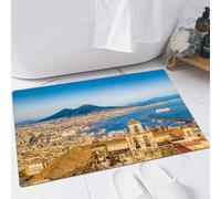 EMFSLA Tappeto Bagno,Tappetino Antiscivolo per Il Bagno,Città di Napoli con il Vesuvio al tramonto, Campania,Soffice Tappeto da Bagno in Microfibra,Assorbente,60x90 CM