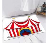 EMFSLA Tappeto Bagno,Tappetino Antiscivolo per Il Bagno,Decorazioni circensi, circo retrò con bandiera Nostalgic Fun Festi,Soffice Tappeto da Bagno in Microfibra,Assorbente,60x90 CM