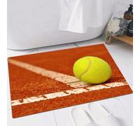 EMFSLA Tappeto Bagno,Tappetino Antiscivolo per Il Bagno,Palla da tennis su un campo da tennis in terra battuta,Soffice Tappeto da Bagno in Microfibra,Assorbente,60x90 CM
