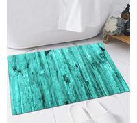 EMFSLA Tappeto Bagno,Tappetino Antiscivolo per Il Bagno,Parete turchese di sfondo texture legno turchese Mobili in legno antichi,Soffice Tappeto da Bagno in Microfibra,Assorbente,60x90 CM