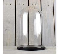 EMH Campana espositiva piccola in vetro, base nera, altezza 16 x 10 cm