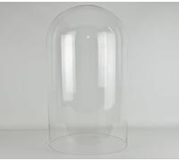 EMH Campana in vetro soffiato a bocca, grande, realizzata a mano, trasparente, 50,5 x 30 cm