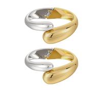 Emibele Bracciale d'Oro, Bracciale Bangle Aperto Placcato Oro 18 Carati, Set di Bracciali A Goccia Con Cerniera Per Le Donne, Regalo di Gioielli Che Non Si Appannano, 2 Pack