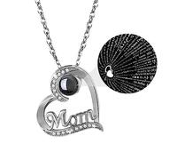Emibele Festa della Mamma Cuore Collana, Ti Amo in 100 Lingue
