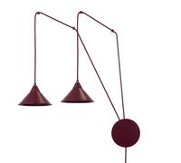 Emibig Abramo lampada sospesa 2x15 W borgogna 1787/2