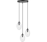 Emibig Astral lampada sospesa 3x10 W nero-trasparente 1265/3PREM