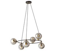 Emibig Azura lampada sospesa 6x10 W nero-oro 1294/6