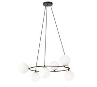 Emibig Azura lampada sospesa 6x10 W nero-oro 1295/6