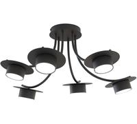 Emibig Enso lampada da soffitto 6x12 W nero 1445/6