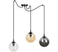 Emibig Gigi lampada sospesa 3x10 W nero-trasparente-ambra-grafite 939/3