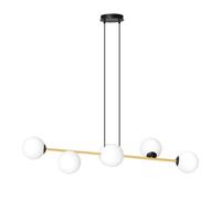 Emibig Gravity lampada sospesa 6x10 W nero-oro 1241/6