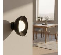 EMIBIG LIGHTING Applique Bibi K1, nera, acciaio/vetro, Ø 18 cm EMIBIG LIGHTING