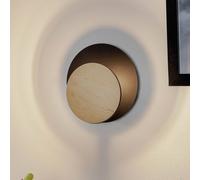 EMIBIG LIGHTING Applique Circle in nero con pannello decorativo in legno EMIBIG LIGHTING