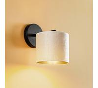 EMIBIG LIGHTING Applique Jari paralume in tessuto, bianco-oro 1052/K1