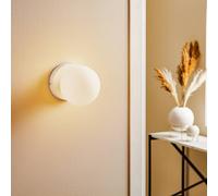EMIBIG LIGHTING Applique Kiba bianco/oro con paralume a sfera in vetro 1023/K1