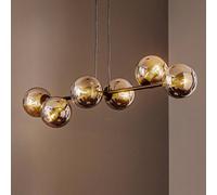 EMIBIG LIGHTING Lampada a sospensione Glassy, a 6 luci, nero, grafite, vetro, 110 cm EMIBIG LIGHTING