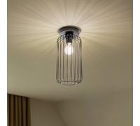 EMIBIG LIGHTING Plafoniera Barn, Ø 16 cm, nero, metallo, E27 EMIBIG LIGHTING