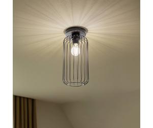 EMIBIG LIGHTING Plafoniera Barn, Ø 16 cm, nero, metallo, E27 EMIBIG LIGHTING