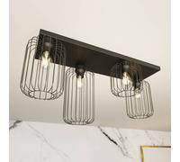 EMIBIG LIGHTING Plafoniera Barn, a 4 luci, 83 cm, nero, metallo, E27 EMIBIG LIGHTING