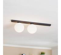 EMIBIG LIGHTING Plafoniera Fit, nero/opalino, 2 luci EMIBIG LIGHTING