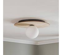 EMIBIG LIGHTING Plafoniera Kenzo, rotonda, marrone/bianca, a 1 luce EMIBIG LIGHTING