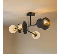 EMIBIG LIGHTING Plafoniera Minerva, 4 luci, nero EMIBIG LIGHTING