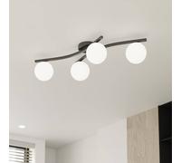 EMIBIG LIGHTING Plafoniera OPUS, lunghezza 85 cm, opale, lunghezza 84 cm, a 4 luci. EMIBIG LIGHTING