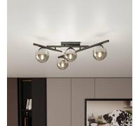 EMIBIG LIGHTING Plafoniera Smart, nero/grafite, a 4 luci EMIBIG LIGHTING