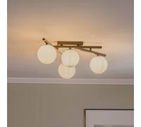 EMIBIG LIGHTING Plafoniera Smart, nero/opale, a 4 luci EMIBIG LIGHTING