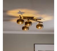 EMIBIG LIGHTING Plafoniera Smart, nero/trasparente, a 4 luci EMIBIG LIGHTING