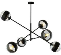 Emibig Linear lampada da soffitto 6x10 W nero-trasparente 1168/6