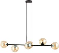 Emibig Rossi lampada sospesa 6x10 W nero-ambra 876/6
