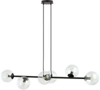 Emibig Rossi lampada sospesa 6x10 W nero-trasparente 874/6