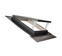 Emica - Lucernario Best Vasistas in Alluminio | Vetrata Isolante 4-9-4 | Interno Legno Abete | Doppia maniglia con 4 posizioni di Apertura (70x118 Base x Altezza)