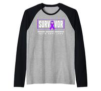 Emicrania Cefalea Sopravvissuto - Emicrania Consapevolezza del Mal di Testa Maglia con Maniche Raglan