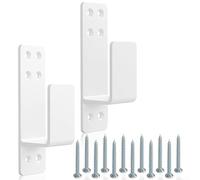 Emiif 4 staffe per porta (2 pezzi) | Staffa di supporto per barra aperta | Rinforzo per porta di sicurezza, blocco porta, gancio per attrezzi (bianco)