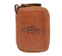 Emiif Borsa portaoggetti per esche da pesca, in poliuretano EVA, impermeabile, a doppia faccia, con cordino divisorio, per pesca a mosca, marrone, Come da immagine, Style A Large