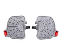 Emiif Cinghie regolabili per cyclette, fascette antiscivolo in plastica per pedali con filettatura da 1/2" e 9/16", colore grigio (1/2")