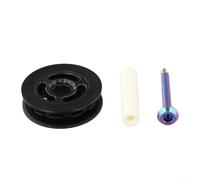 Emiif Kit di montaggio tendicatena per bici Brompton da 10 mm, 12 denti, in nylon nero, con manicotto liscio in porcellana e bullone M5 in lega TC4 Ti (ruota+bullone+manicotto)