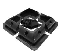 Emiif Kit di staffe di montaggio per pannello solare in ABS, senza foratura, compatibile con camper, roulotte, barca, capanno, garage, 4 angoli + 1 scatola di giunzione (nero)