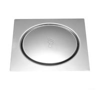 Emiif Scarico a pavimento in acciaio inox a pressione, 10 cm, quadrato, con design anti-intasamento, grande flusso per una rimozione efficiente dell'acqua (argento)