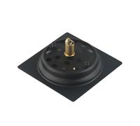 Emiif Scarico a pavimento in acciaio inox a pressione, 10 cm, quadrato, con design anti-intasamento, grande flusso per una rimozione efficiente dell'acqua, colore: nero