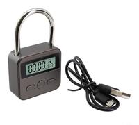 Emiif Smart Chip Display LCD Time Lock Timer Lucchetto, Impermeabile USB Ricaricabile Serratura Elettronica con Sblocco Automatico, 500H Standby per Viaggi & Uso Esterno
