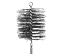 Emiif Spazzola per tubi della stufa, 10,2 cm, spazzola per camino, in filo di acciaio, spazzola rotonda per la rimozione della ruggine, con filettatura maschio da 12 mm (1 pezzo)