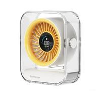 Emiif Ventilatore USB da tavolo con display a LED, 100 livelli di velocità, flusso d'aria regolabile, risparmio energetico, nero/giallo/viola (giallo)