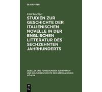 Emil Koeppel Studien zur Geschichte der italienischen Novelle (Copertina rigida)