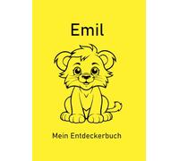 Emil - Mein Entdeckerbuch: DIN A4 Mal- und Erinnerungsbuch mit 200 blanko Seiten und süßem Löwen-Cover - ideal für kreative Grundschulkinder.